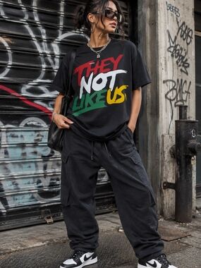 They Not Like Us Black Graphic Tee XXL Rap Hip Hop Streetwear Kendrick Inspired